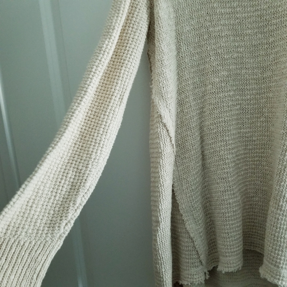 Anthropologie Ruby Moon Cold Shoulder Beige Sweater - Picture 5 of 7